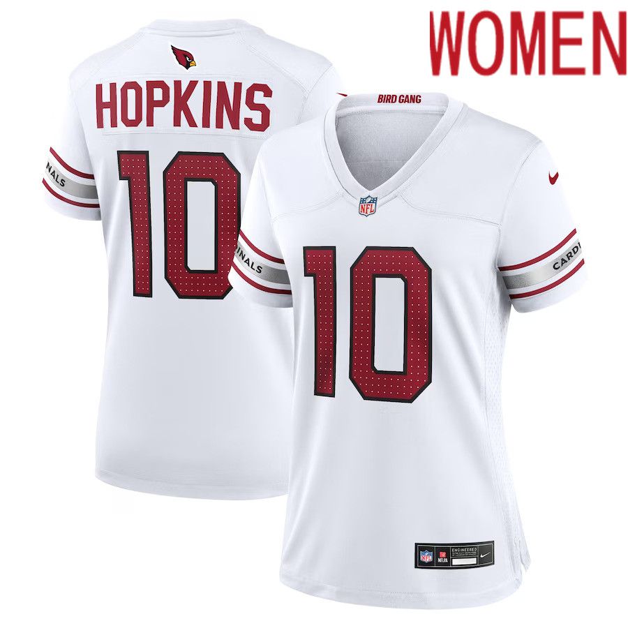 Women Arizona Cardinals 10 DeAndre Hopkins Nike White Game Player NFL Jersey